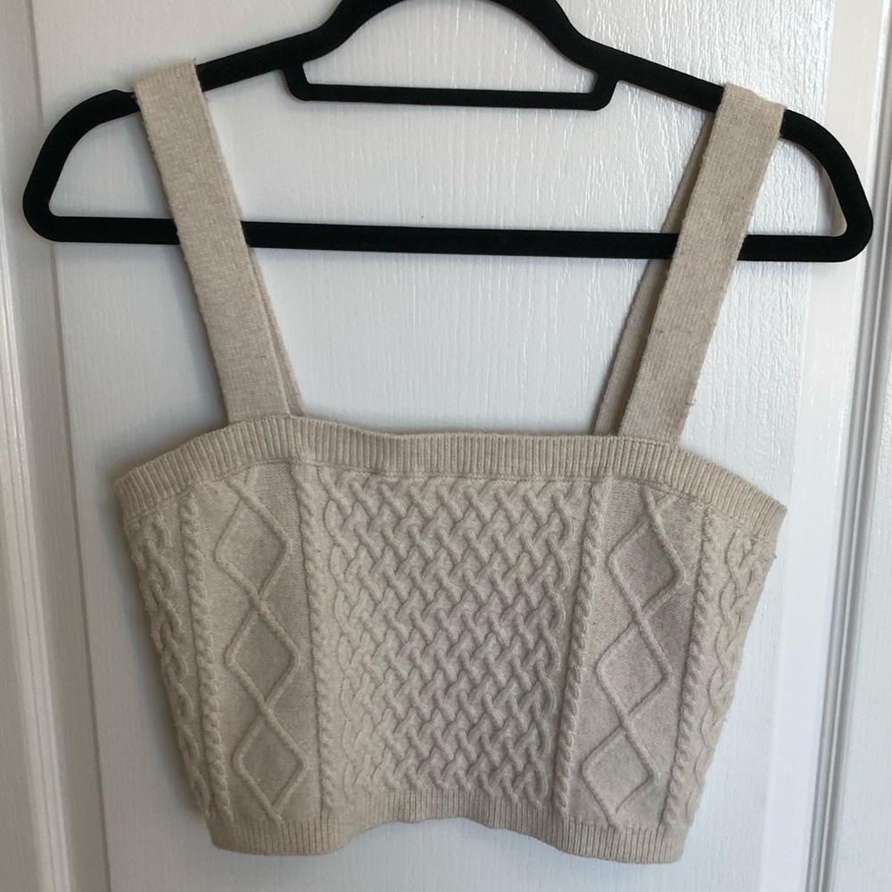 H&M Cream Cable-Knit Crop Tank Top